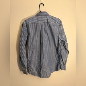 Eddie Bauer Men's Blue and White Striped Shirt